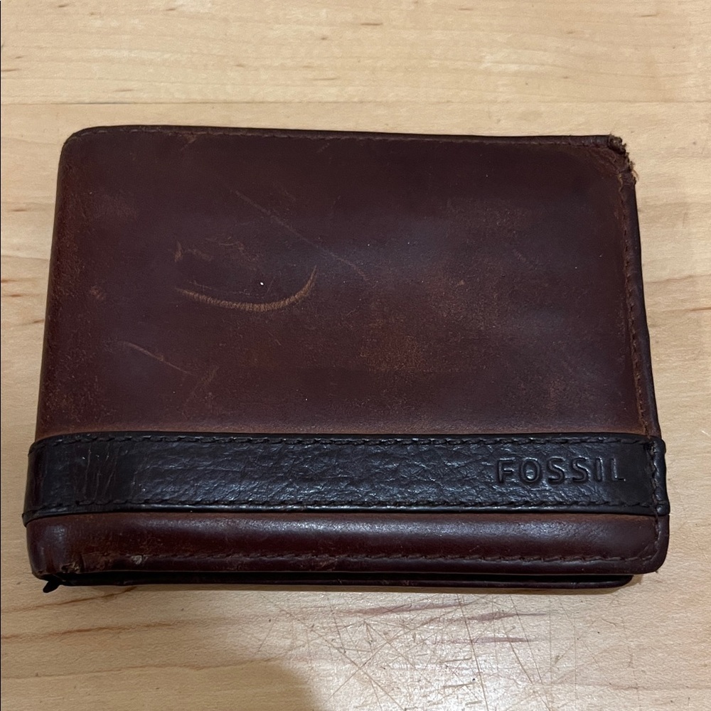 Fossil Dark Brown Leather Wallet